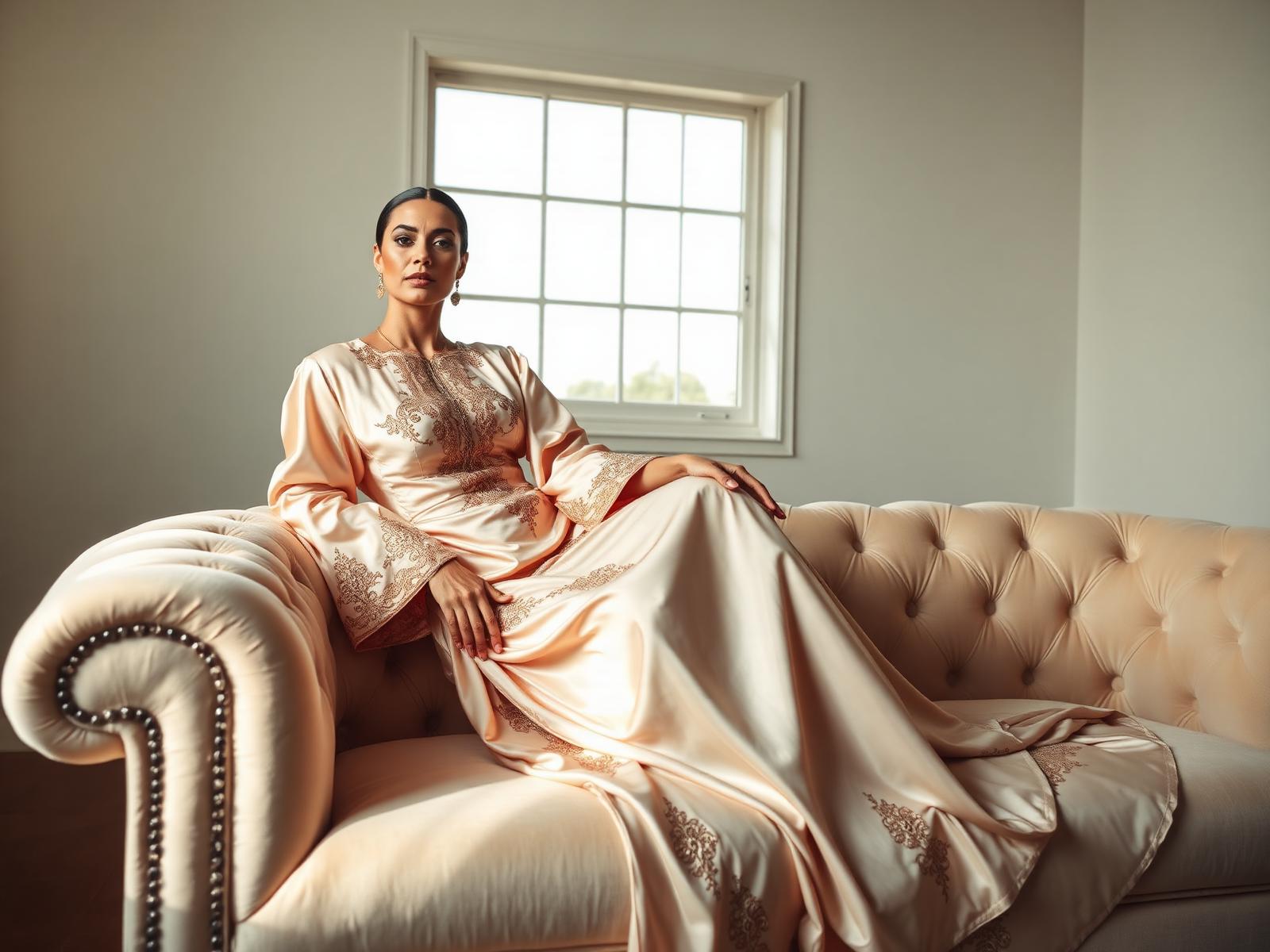 Modèle portant un caftan élégant